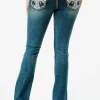 CROSS EMBELLISHED BOOTCUT JEANS - Image 3