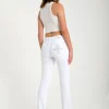 FLU DE LEE MID RISE EMBELLISHED WHITE BOOTCUT JEANS - Image 4