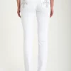 FLU DE LEE MID RISE EMBELLISHED WHITE BOOTCUT JEANS - Image 3
