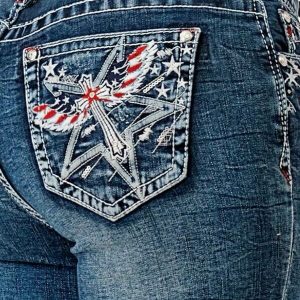 AMERICANA STAR MID RISE DENIM SHORTS