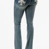 FLU DE LEE MID RISE EMBELLISHED BOOTCUT JEANS - Image 2